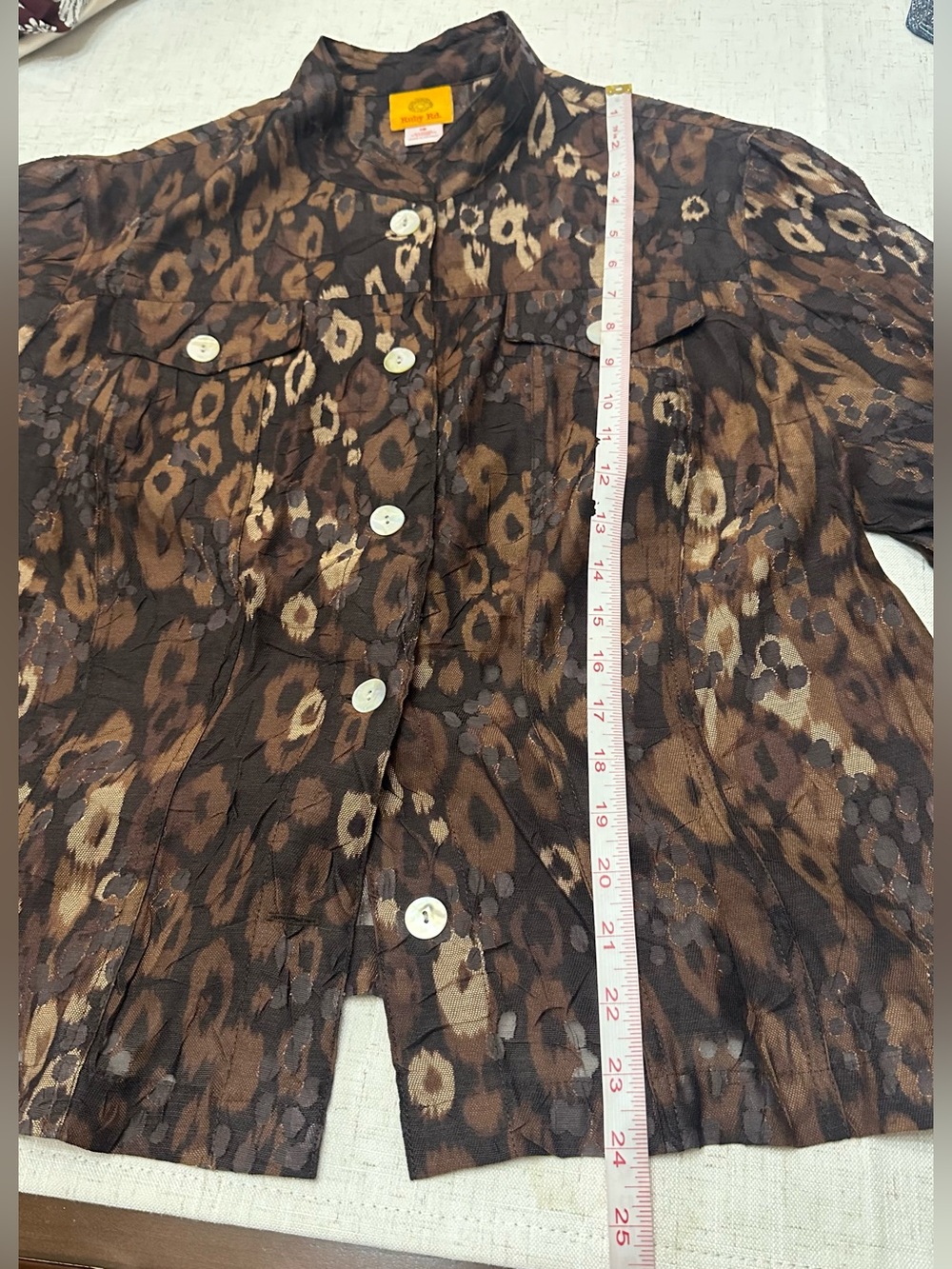 Ruby Rd. Brown Patterned Button-Front Blazer - Picture 8 of 9